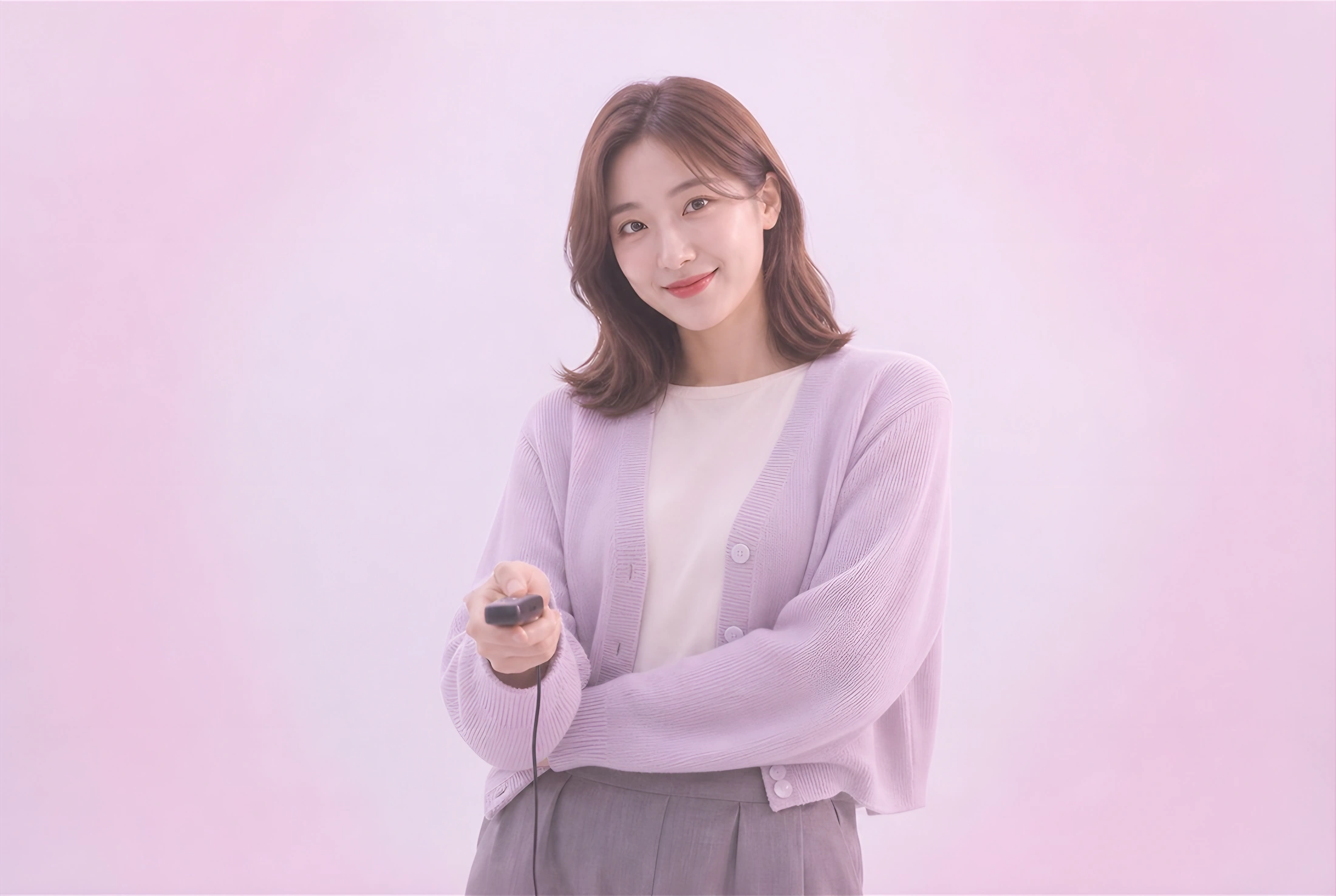 가상 모델을 파스텔 드림 분위기로 연출한 사진