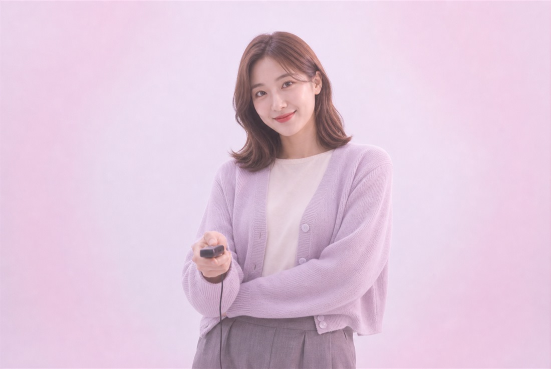 가상 모델을 파스텔 드림 분위기로 연출한 사진